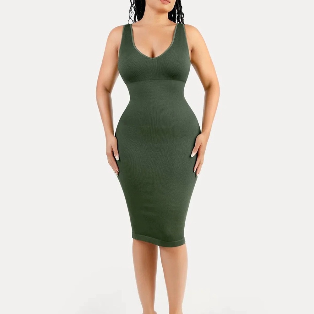 Elegant Olive Green Maxi Dress